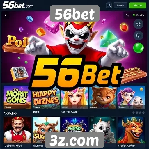 Diversidade de jogos disponíveis no 56bet